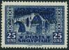 #ALB192501 - Albania 1925 Proclamation of the Republic Overprint on Bridge At Vezirit 25q Dark Blue Stamp 1923   4.50 US$ - Click here to view the large size image.