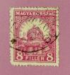 #HUN192601 - Hungary 1926-1927 Crown of Saint Stephen - 8 Filler (Purple Red) 1 Stamps Used   0.60 US$