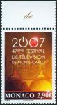 #MCO200705 - Monaco 2007 47th Monte Carlo Television Festival (10-14.Vi.2007) 1v Stamps MNH   3.60 US$ - Click here to view the large size image.