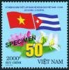 #VNM201008_SP - Vietnam : Specimen - Flags & Flowers - Relations With Cuba 1v Stamps MNH 2010 - Flora   0.59 US$ - Click here to view the large size image.