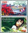 #IDN200602 - Indonesia 2006 Environmental Care 2v Stamps MNH - Children - Flower   0.84 US$ - Click here to view the large size image.